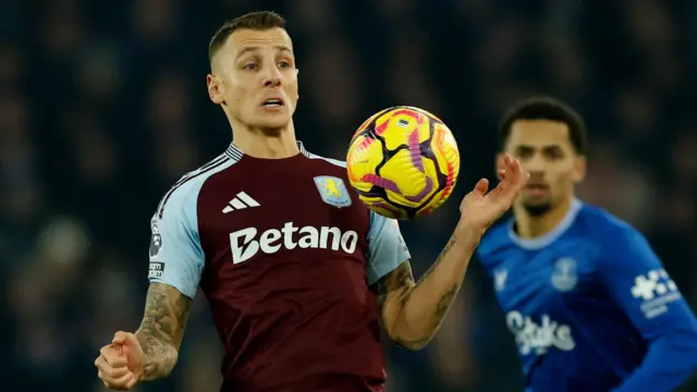 Aston Villa's Lucas Digne in action