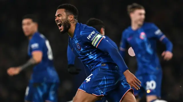 Reece James celebrating his equaliser