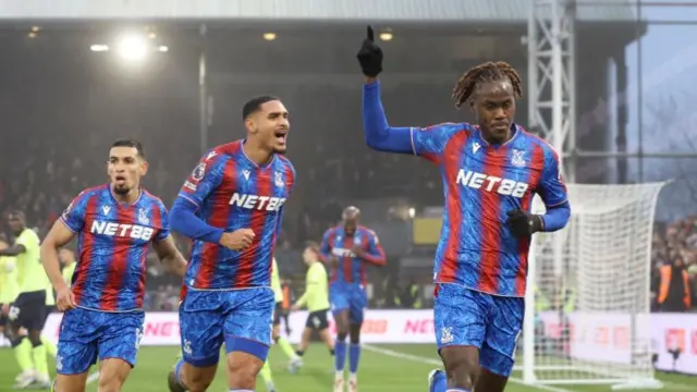 Trevoh Chalobah celebrates after scoring for Crystal Palace