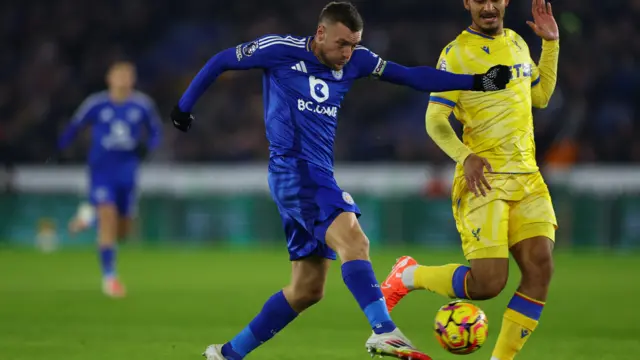 Leicester City's Jamie Vardy in action