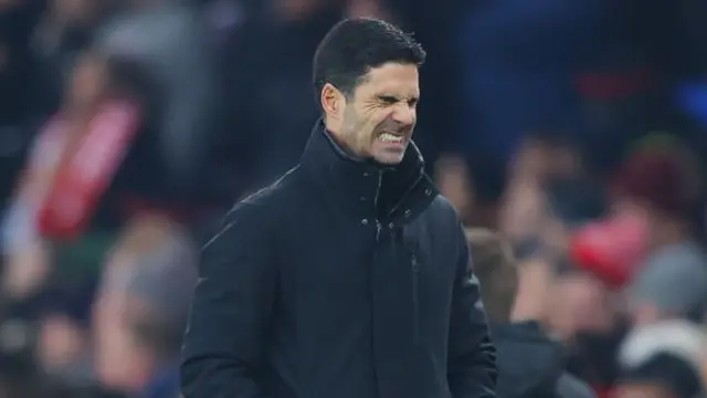 Mikel Arteta during the FA Cup third round tie against Manchester United