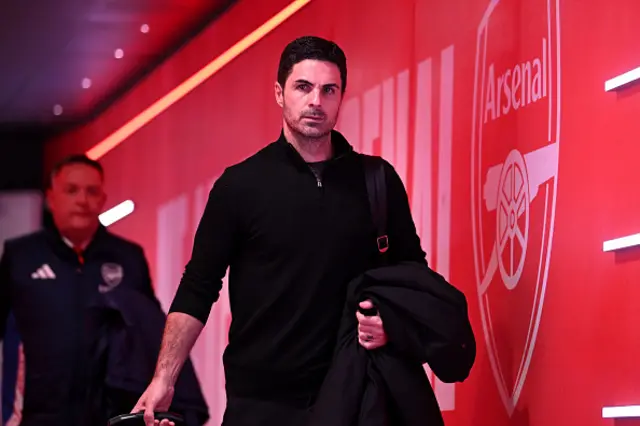 Mikel Arteta, Manager of Arsenal, arrive