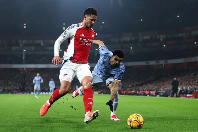 Gabriel of Arsenal and Dominic Solanke