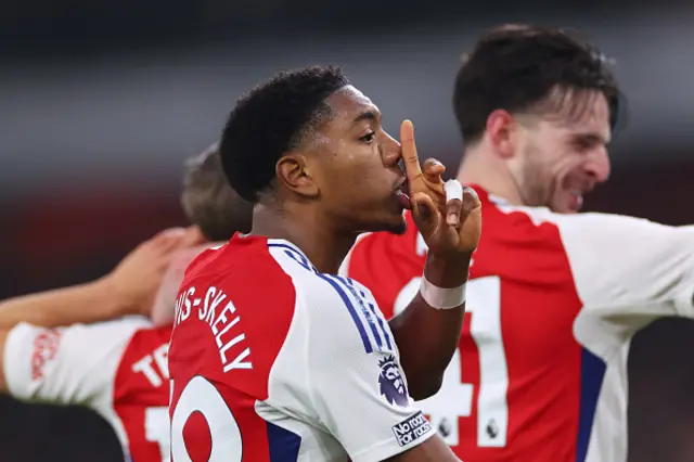 Myles Lewis-Skelly of Arsenal celebrates