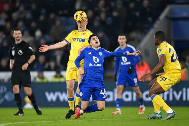 Facundo Buonanotte of Leicester City is challenged by Will Hughes