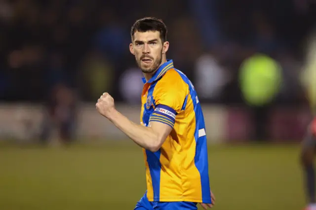 Shrewsbury's John Marquis celebrates