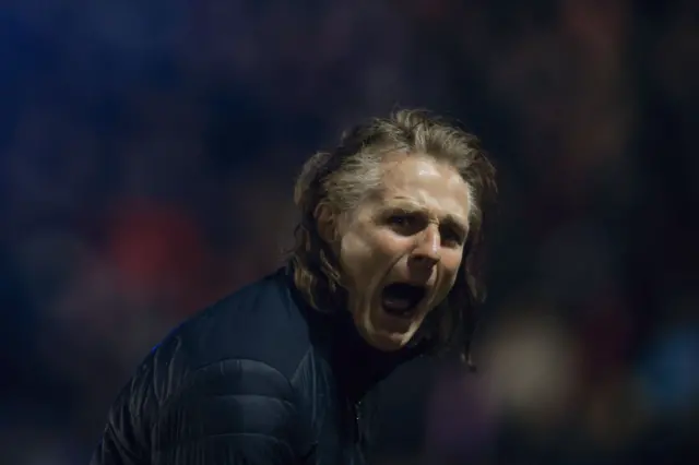 Shrewsbury boss Gareth Ainsworth celebrates