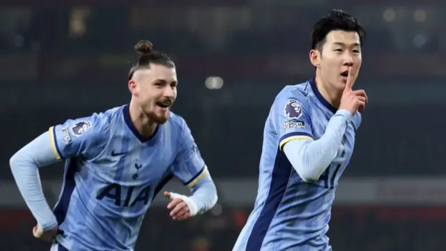 Son Heung-min celebrates scoring