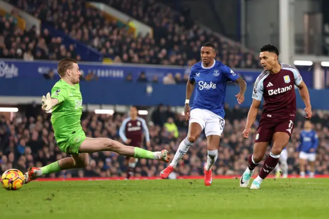 Ollie Watkins scores at Everton