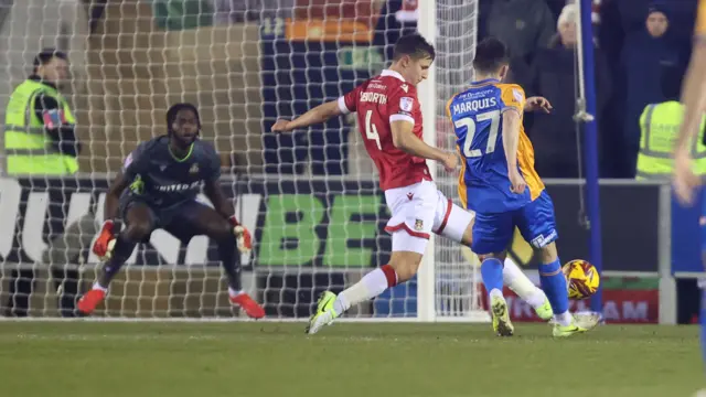 Shrewsbury's John Marquis scores