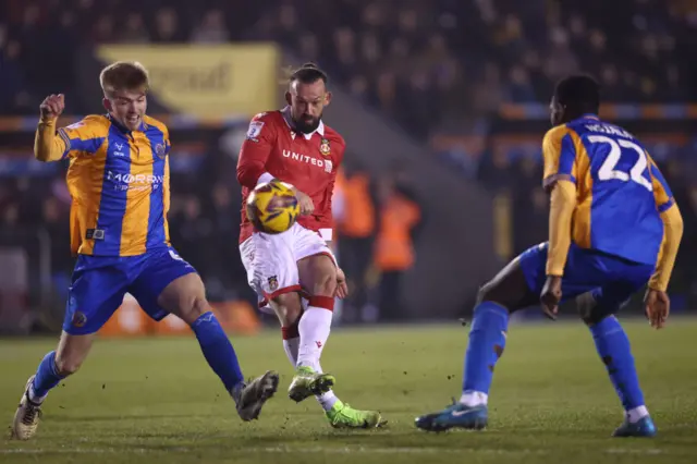 Wrexham's Steven Fletcher shoots