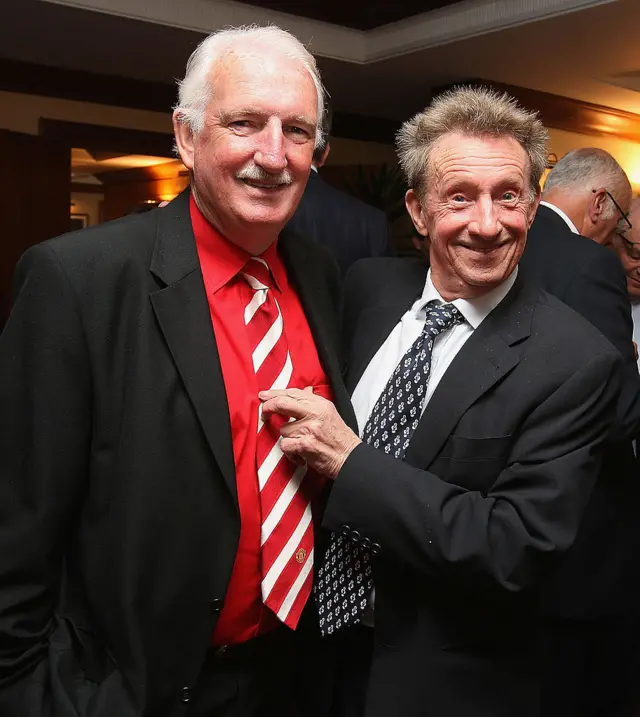 Alex Stepney and Denis Law together at Old Trafford in 2009