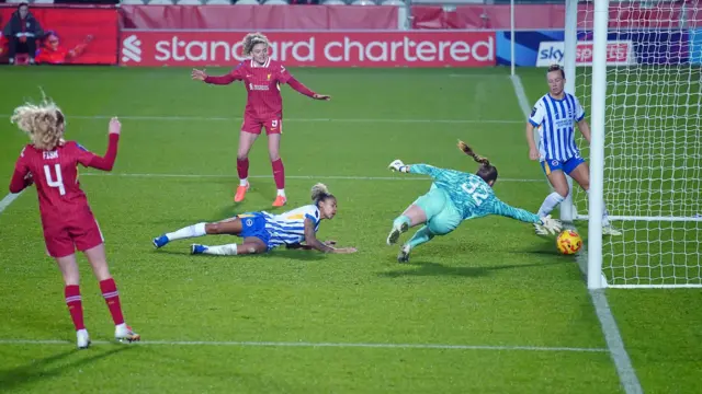 Brighton and Hove Albion's Jorelyn Carabali scores an own goal