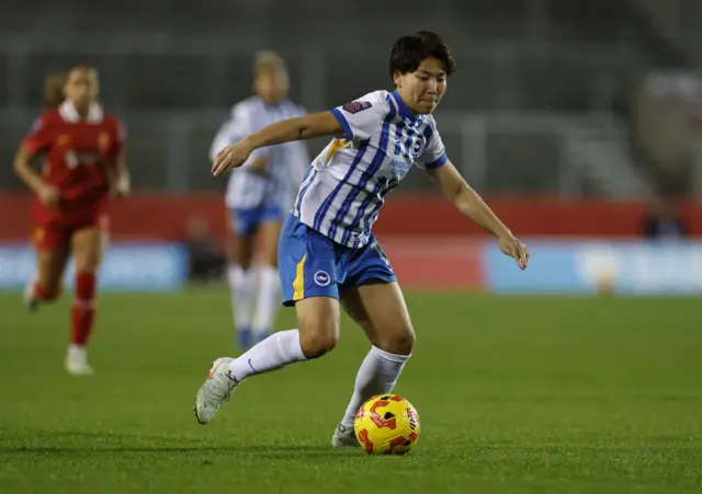 Brighton & Hove Albion's Kiko Seike in action