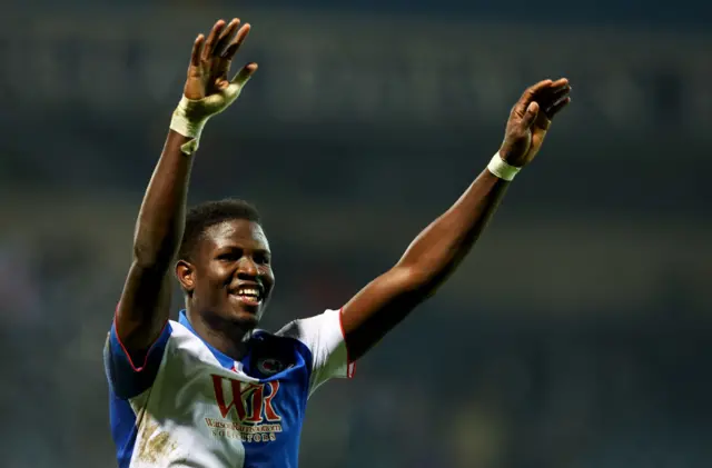 Blackburn Rovers' Makhtar Gueye celebrates