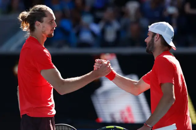 Alexander Zverev Jacob Fearnley shake hands