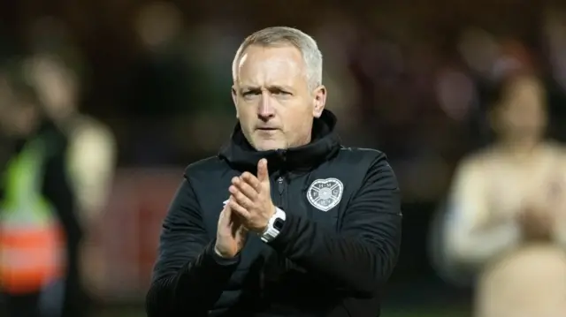 Hearts Head Coach Neil Critchley at full time during a Scottish Gas Men's Scottish Cup Fourth Round match between Brechin City and Heart of Midlothian at Glebe Park, on January 17, 2025, in Brechin, Scotland. (Photo by Paul Devlin / SNS Group)