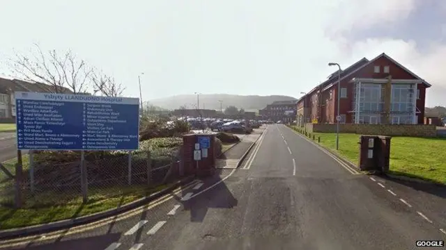 Outside of Llandudno hospital