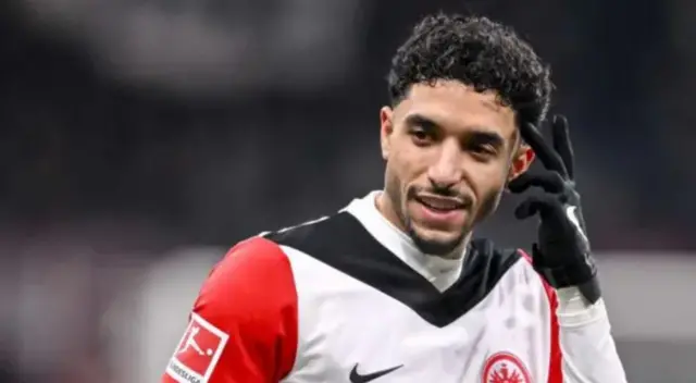 Image of Eintracht Frankfurt forward Omar Marmoush, who is close to signing for Manchester City