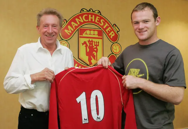 Denis Law and Wayne Rooney