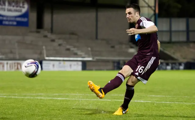 Brad McKay playing for Hearts versus Raith Rovers in 2013