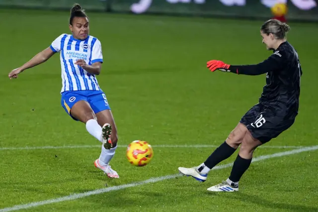 Brighton and Hove Albion's Nikita Parris in action