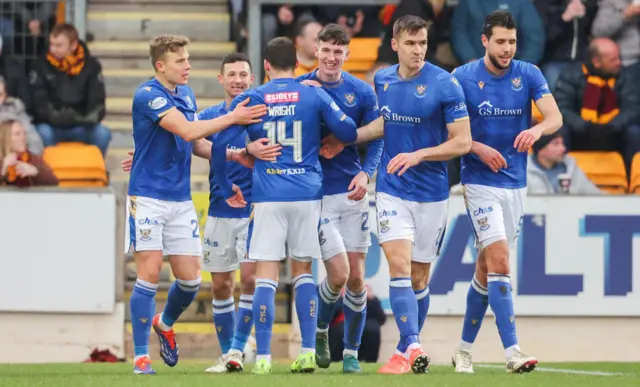 St Johnstone players celebrate