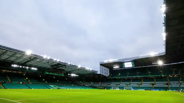 A General Stadium View during a Scottish Gas Men's Scottish Cup Fourth Round match between Celtic and Kilmarnock at Celtic Park, on January 18, 2025, in Glasgow, Scotland. (Photo by Craig Foy / SNS Group)