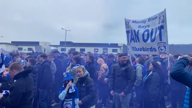 Cardiff fans protest