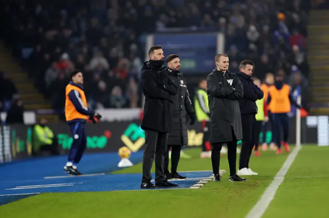 Leicester City Manager Ruud van Nistelrooy reacts