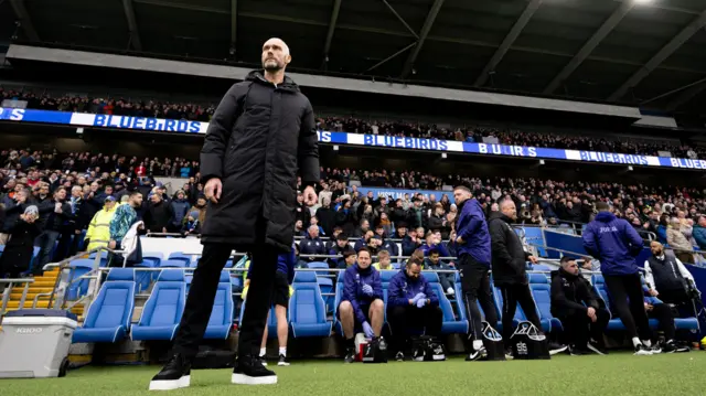 Swansea manager Luke Williams at the Cardiff City Stadium