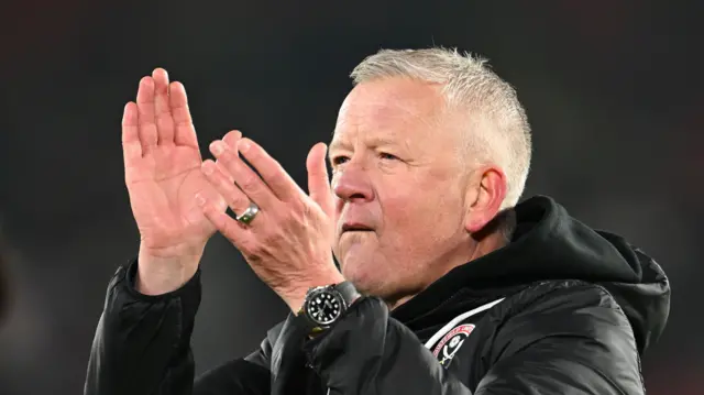 Chris Wilder applauds the Sheffield United fans