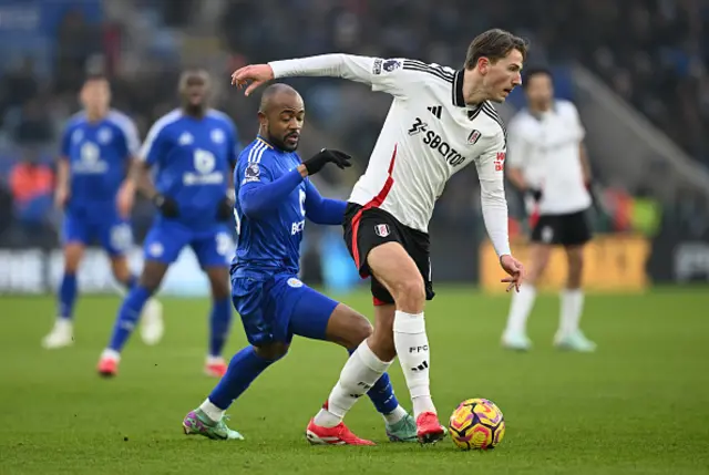 Sander Berge of Fulham controls the ball