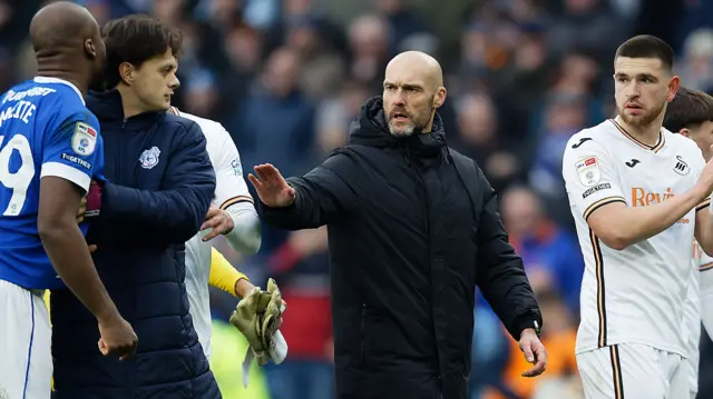 Swansea boss Luke Williams after the defeat at Cardiff