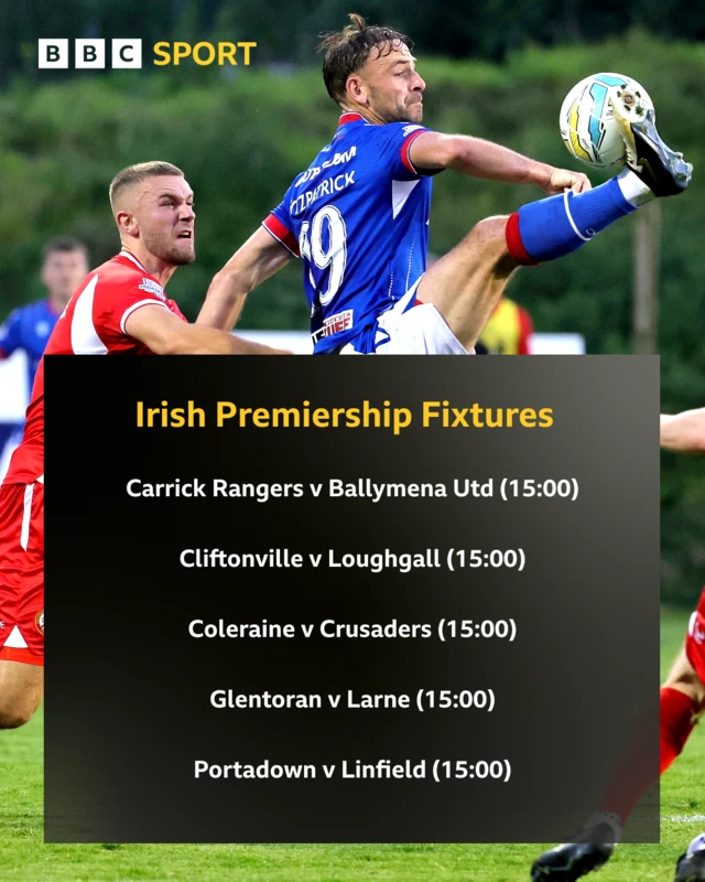 Saturday's Irish Premiership fixtures