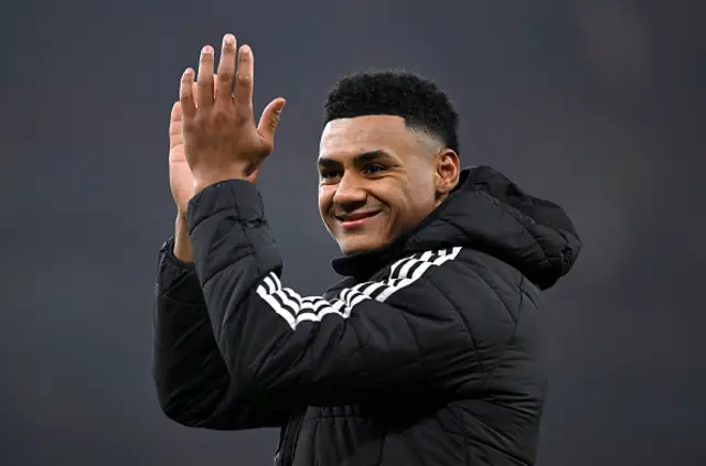 Ollie Watkins of Aston Villa applauds the fans