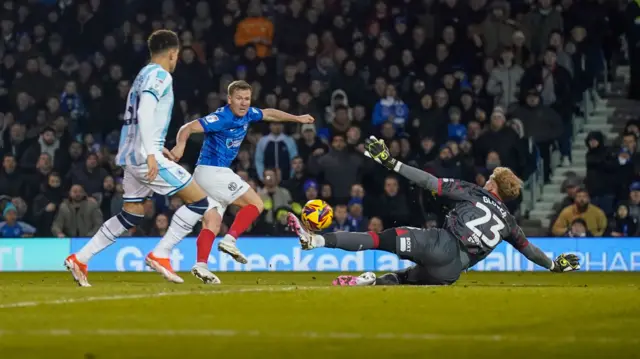 Matt Ritchie scores for Portsmouth against Middlesbrough