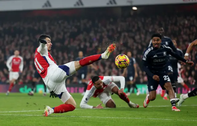 Arsenal's Gabriel Martinelli in action.