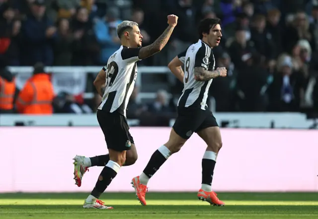 Bruno Guimaraes celebrates