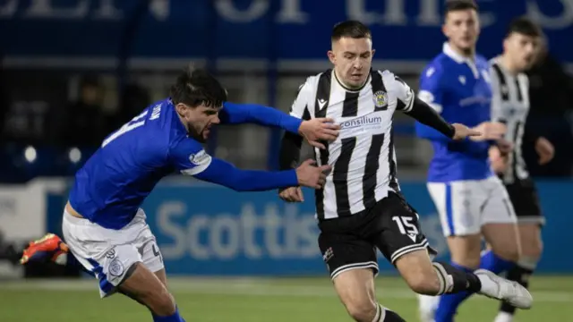 Caolan Boyd-Munce (right) in action for St Mirren