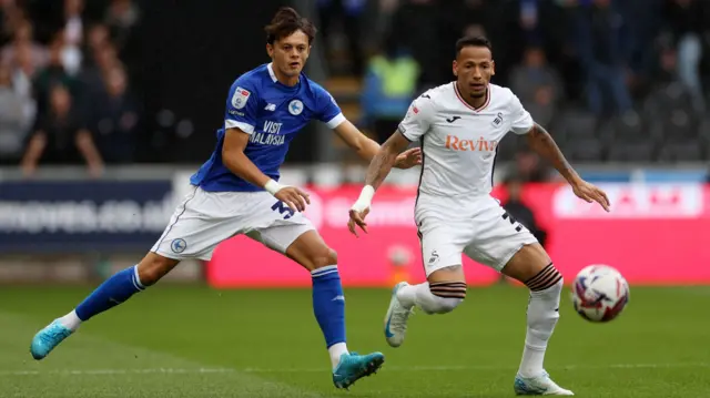 Cardiff's Perry Ng and Swansea winger Ronald