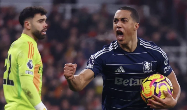 Aston Villa's Youri Tielemans celebrates