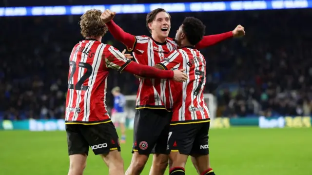 Sheffield United players celebrate