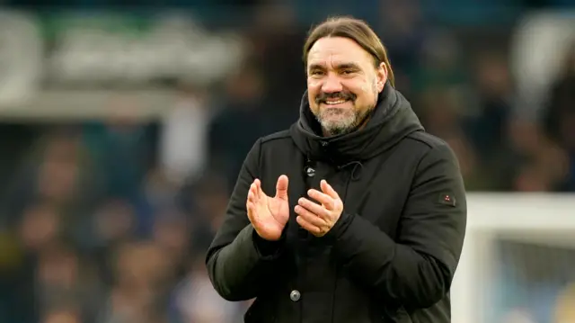 Leeds boss Daniel Farke celebrates their win over Sheffield Wednesday