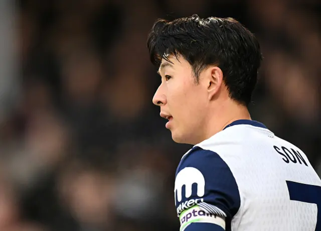 Son Heung-Min of Tottenham Hotspur looks on