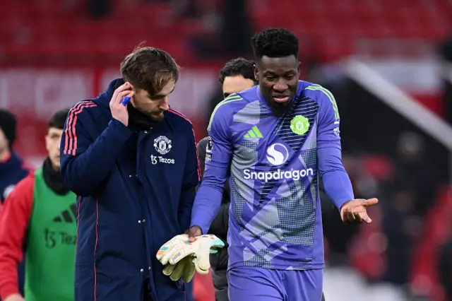 Andre Onana of Manchester United reacts