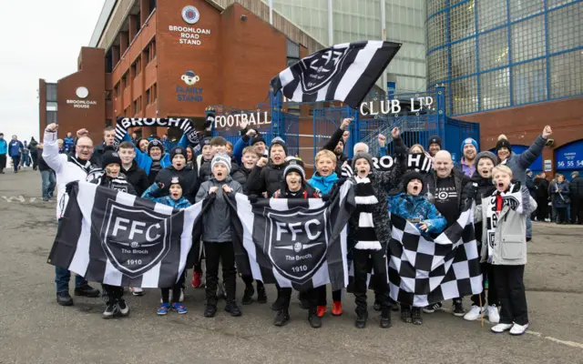 Young Fraserburgh fans at Ibrox