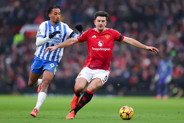 Harry Maguire of Manchester United battles for possession