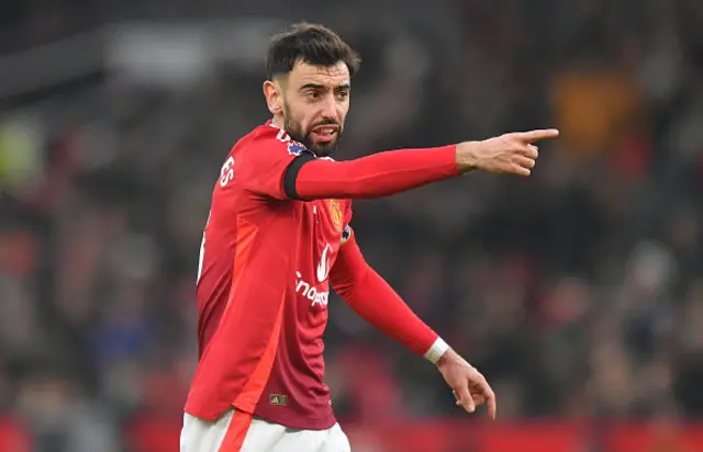 Manchester United's Bruno Fernandes reacts