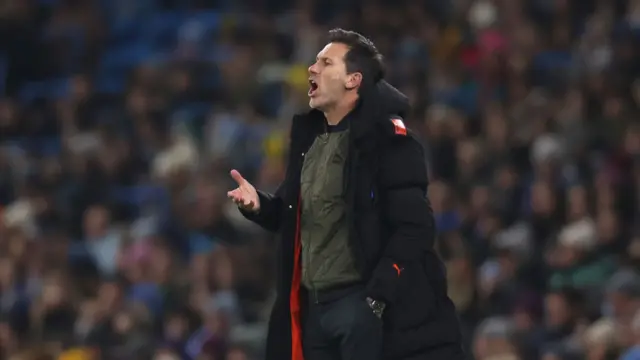 Gareth Taylor, Manager of Manchester City, looks on during the Barclays Women's Super League match between Manchester City and Manchester United